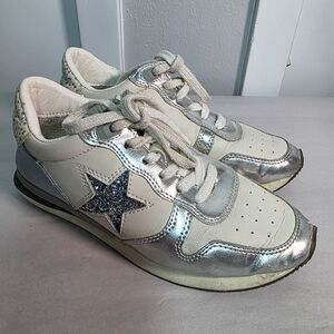 Vintage Havana Rock Sneakers Size 7 White Silver Glitter Star Animal Print